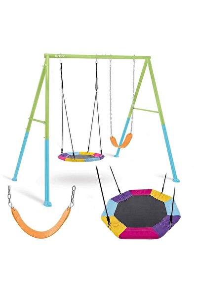 Intex Leagan copii, cadru din otel galvanizat acoperit cu pulbere, cu sistem sigur de ancorare la sol, ...