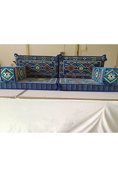 AYSİMAHOME Şark Köşesi Takımı (sünger Dahil) mavi Modeli Kolluklu