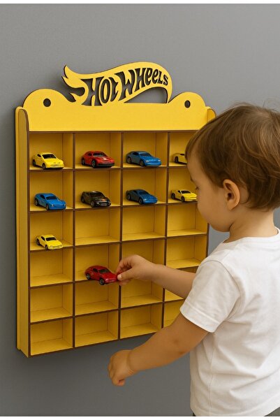 ANC Oyuncak araba rafı Hot welees arabalar için 32 adet raflı turuncu
