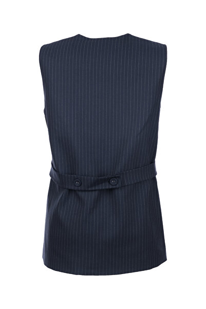 Unique fashion Unique Mode Minimalist V-Neck Sleeveless Midi Vest - Striped