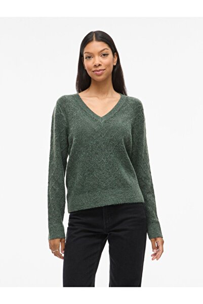 VILA Strickpullover VIESTHER V-Ausschnitt