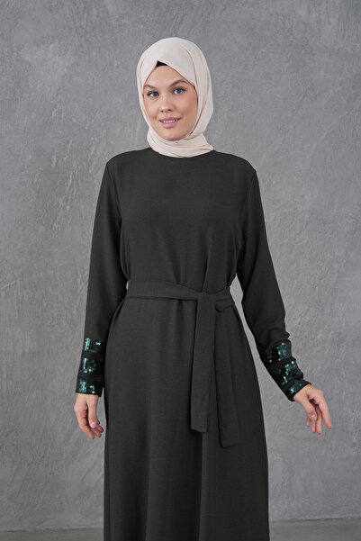 Fzd filizzade Sleeveless Sequin Trim Belted Dress