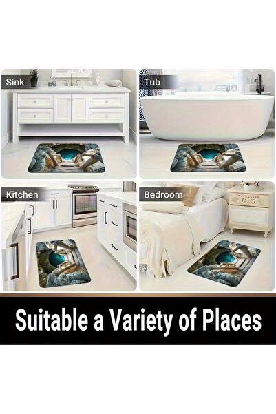 MORESUN Fantastik Su Kulesi Banyo Matı - Diyatom Çamuru Emici Makine Yıkamalı, Yatak Odası ve Oturma Odası