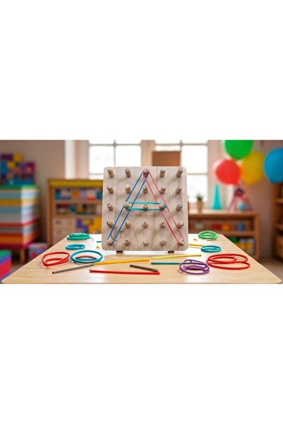 ERC Montessori Geoboard Educational Elastic Shapes Geometry Game (5*5)