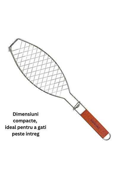dalip Gratar Grill Inox pentru Peste, Flippy, cu Maner, de Dimensiuni Reduse, Usor de Transportat si Depoz