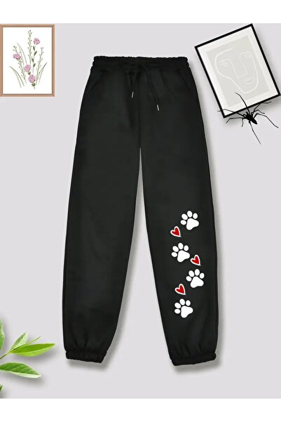 WOODROFFE Unisex Φούτερ με στάμπα με χαριτωμένα πόδια και καρδιά, κόκκινο γκρι μαύρο φούτερ Jogger