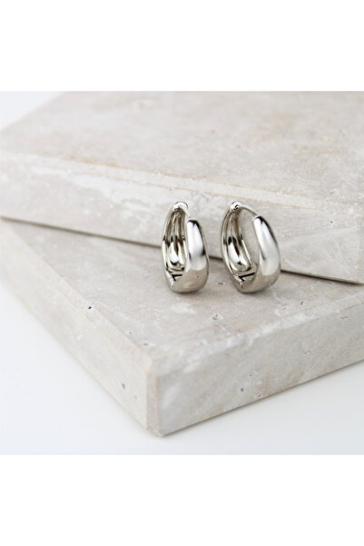 Line Jewelry Gümüş Xuping Kararmaz Küpe, Halka Rodyum Küpe