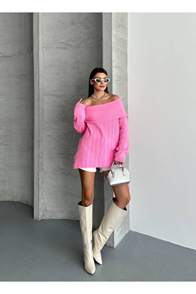 ZF BUTİK Omzu Açık Katlamalı Kazak