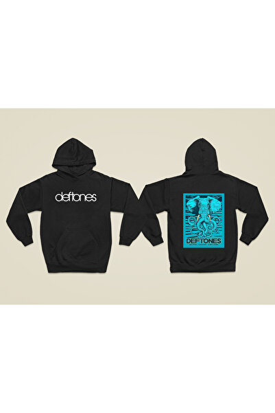 MAGORS Hanorac rock cu glugă, cu mânecă lungă, din bumbac imprimat DEFTONES, cu 3 fire