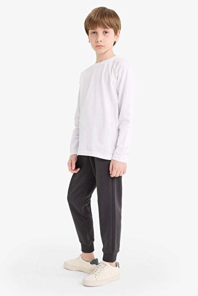 DeFacto K8852 Anthracite Boys' School Jogger Sweatpants with Elastic Waist