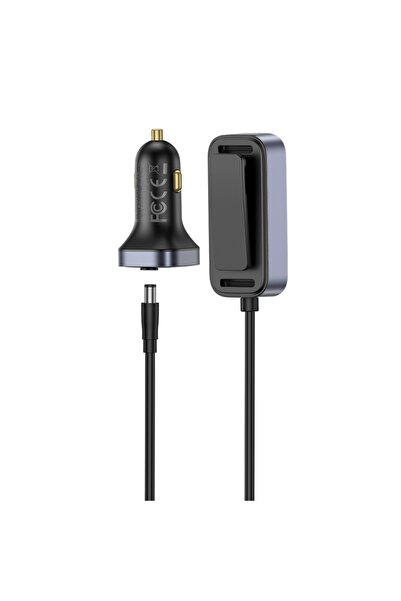 Baseus Încărcător auto 110W, 3x USB-A, 3x Tip-C, încărcare rapidă PD3.0, cablu prelungitor 1.5m, negru
