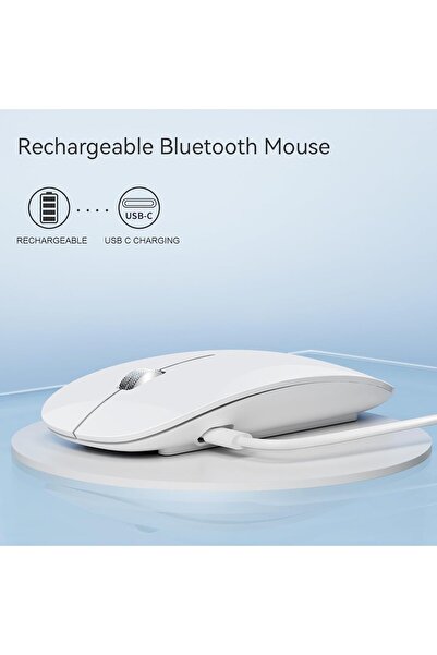 Magic4U Bluetooth Mouse, Rechargeable Wireless Mouse, Silent Tri-Mode Wireless Mouse (Dual Bluetooth 5.1 + 2