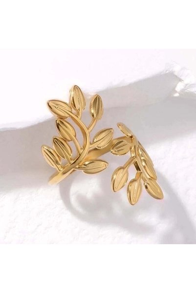 Pursehuit Adjustable gold-tone ring, made of stainless steel, blown with 18k ...