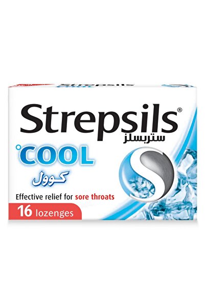 STREPSİLS Cool Lozenges 16pcs – Soothing Menthol Relief for Sore Throat & Fresh Breath