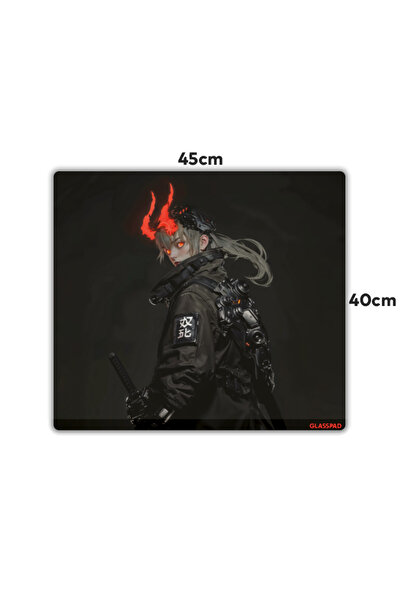 GlassPad Cam Mouse Pad - Akuro - Premium Temperli Cam - 45x40 Cm [M]