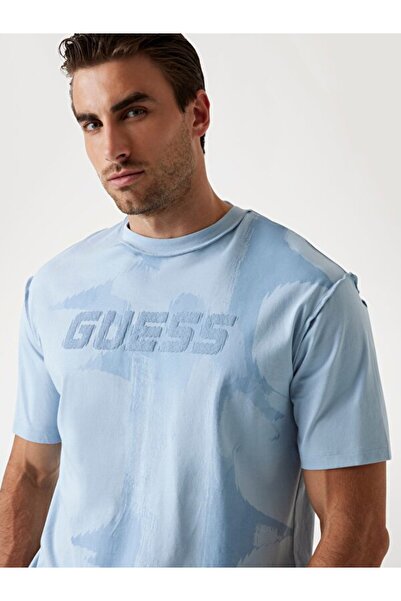Guess Tricou Ecisto pentru bărbați, cu potrivire oversize, activă