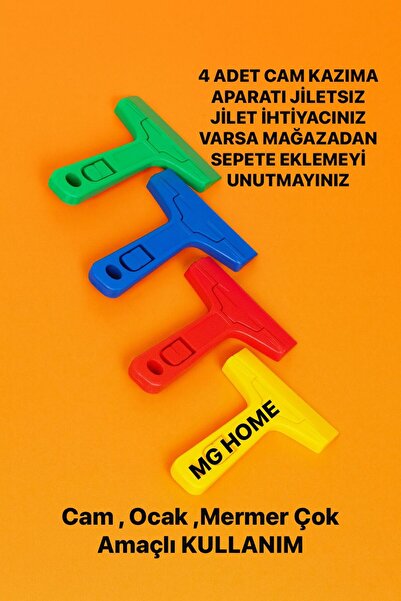MG HOME 4 Aparat Yapışkan Folyo Temizleyici Cam + Ocak + Etiket Kazıyıcı 3’ü ...