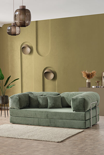 Evdemo Legom Stil Aktivite Koltuğu Yatak Olabilen Çok Amaçlı Kanepe Yeşil