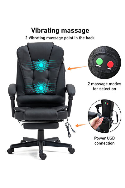 VariFurnx Ergonomic Office Desk Computer Chair PU Leather Swivel High-Back Reclining Chair Home Gaming Chair