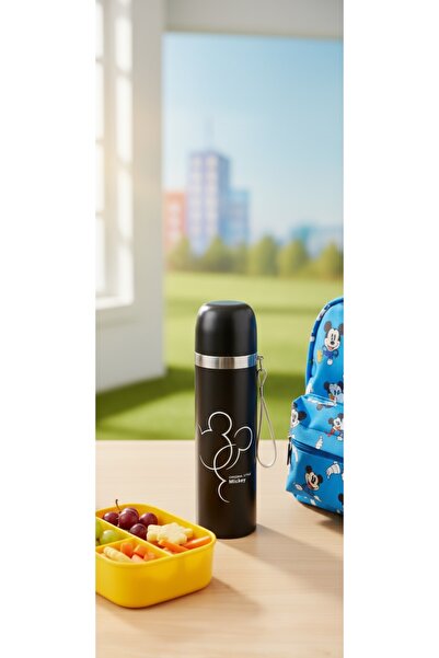Biki Vacuum Insulated Stainless Steel Thermos 500ml – Hot & Cold Drink Bottle with Carry Strap