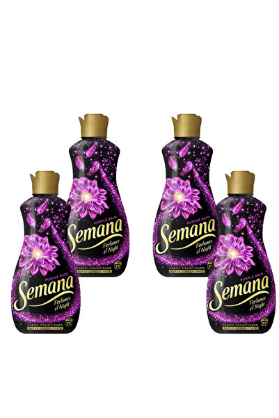 Semana Комплект от 4 омекотителя за дрехи Purple Rain Night Fragrances 1.65 л...