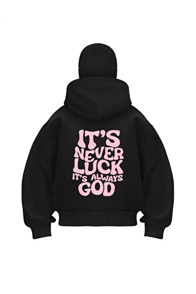 Gofeel Never Luck God Baskılı Kar Maskeli Ninja Unisex Sweatshirt Hırka