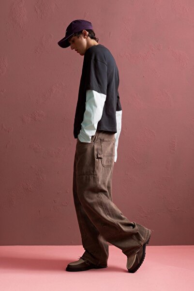 Pull & Bear Çift katlı uzun kollu tişört