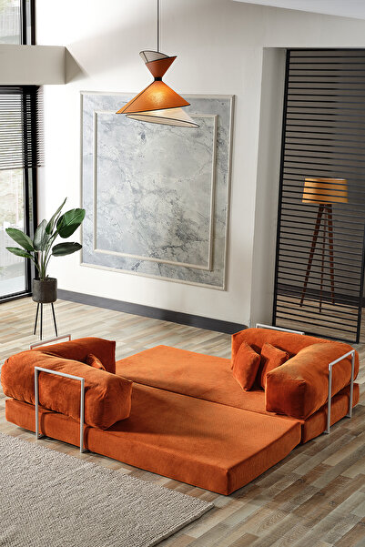 Evdemo Legom Stil Aktivite Koltuğu Yatak Olabilen Çok Amaçlı Kanepe Kiremit