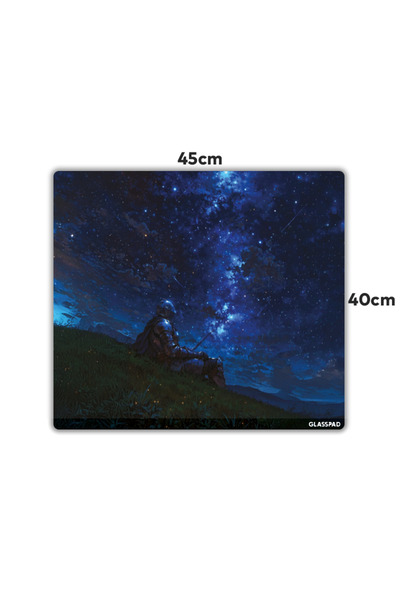 GlassPad Mouse Pad din sticlă - Cavalerul stelar - Sticlă temperată premium -...