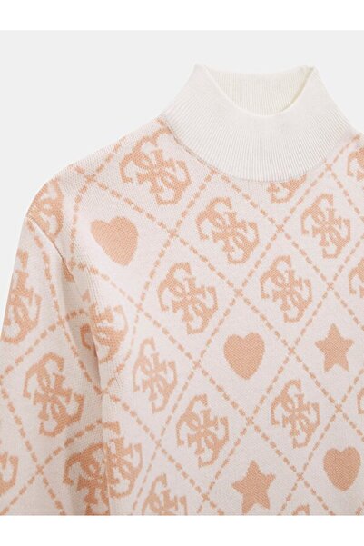 Guess Μάλλινο φόρεμα πλεκτό για κορίτσια από μάλλινο μείγμα