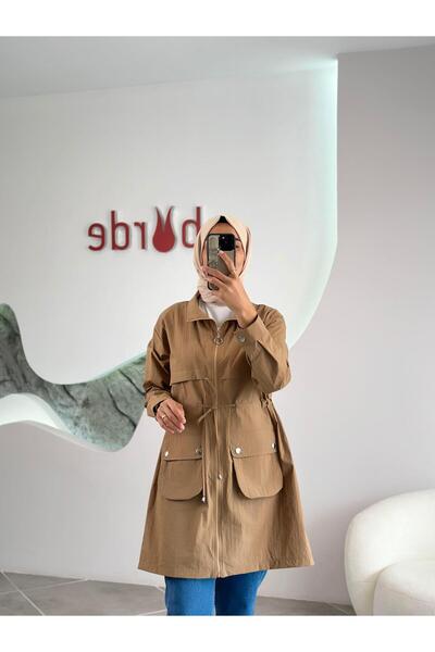 BÜRDE Parachute Fabric Camel Color Women's Jacket with Pocket