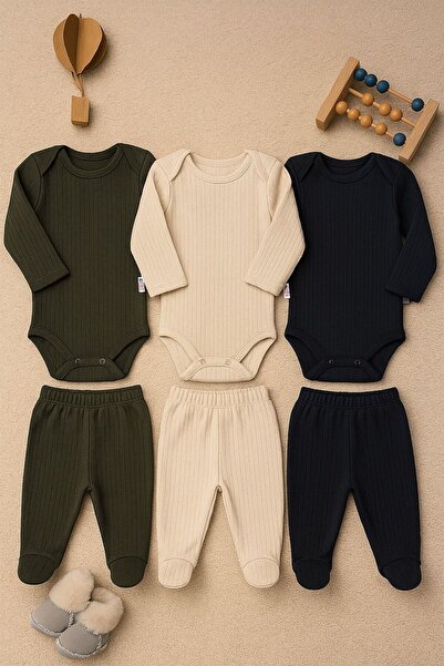 Mai Perla Organic Cotton Bodysuit with Booties and Bottoms, 6 Pieces, 3-Piece Set, Baby Set, 0-9 Months