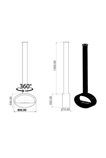 KORFLAME Fuoco Tavan Asma Bioetanol Şömine