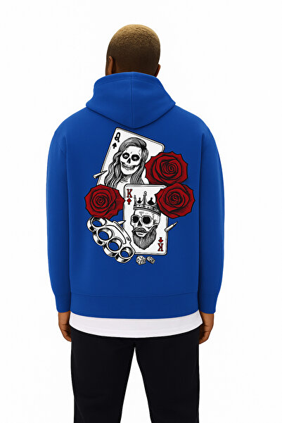 DM DOLCE MORE سترة رياضية مطبوعة بثلاثة خيوط من القطن الممشط للجنسين بمقاس كبير