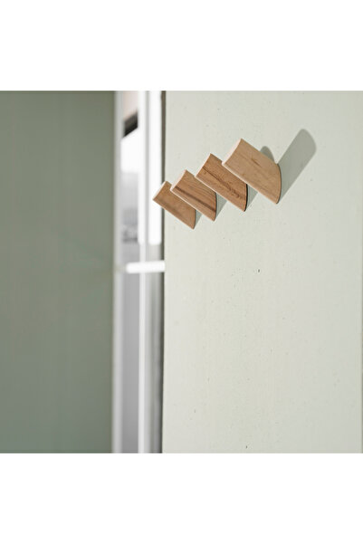 Tasarım 4’lü Set Dekoratif Ahşap Duvar Askılığı – Modern | Antre, Hol, Banyo ve Mutfak İçin