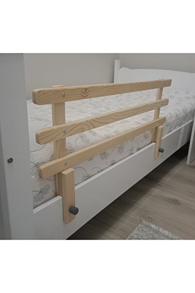 Masal Oyuncak Natural Wooden Baby Child Bed Protection Barrier Guardrail Crib Railing 110 X45
