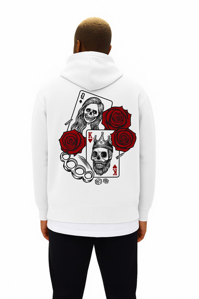 BENROMA 3 Yarn Combed Cotton Printed Oversize Unisex Sweatshirt