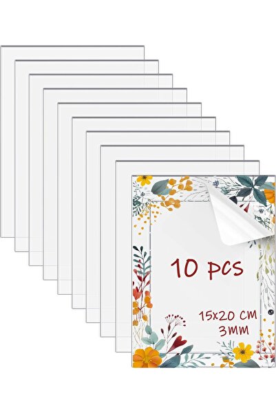 Slasa XUPX ١٠ قطع من ألواح الأكريليك الشفافة، ١٥×٢٠ سم، ٣ مم