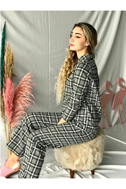 My Blog Ženska siva pidžama sa Karirano oka i trakama