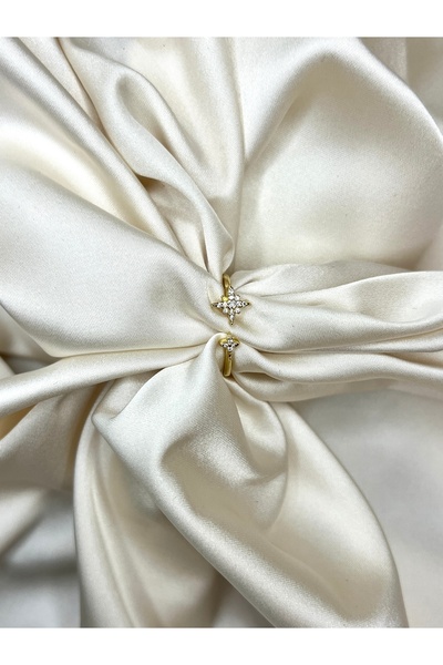 Roha خاتم لودستار مزدوج من الفولاذ الذهبي