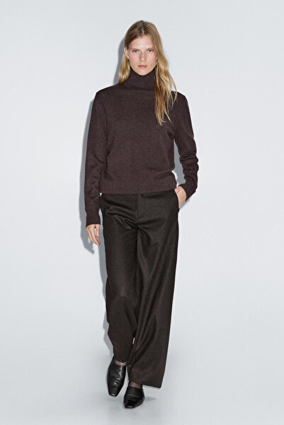 Massimo Dutti Yün karışımlı flanel pantolon