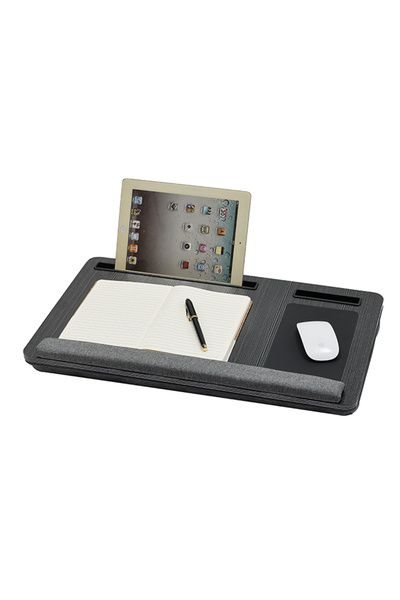 Lawazim طاولة كمبيوتر محمول قابلة للطي 55×34 سم - مكتب حضن مزود بفتحات وسادة ...