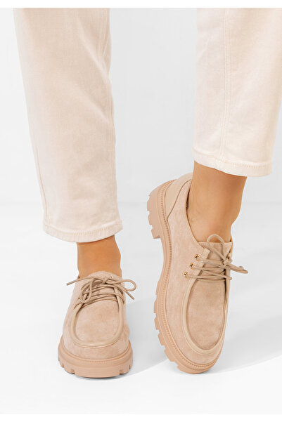 B T Shoes Béžové dámské polobotky Seliora