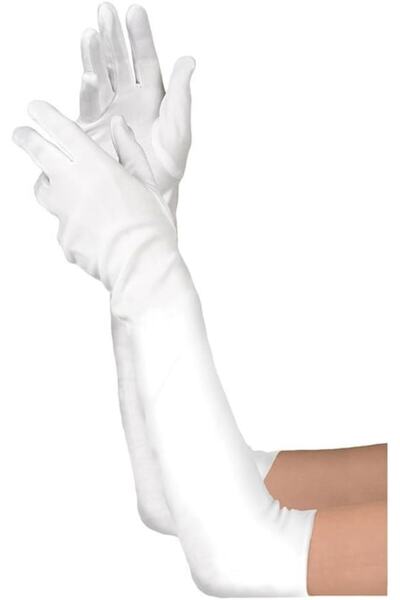 General Store Long Gloves, SA&SO General Store®, Satin, White, One-Size