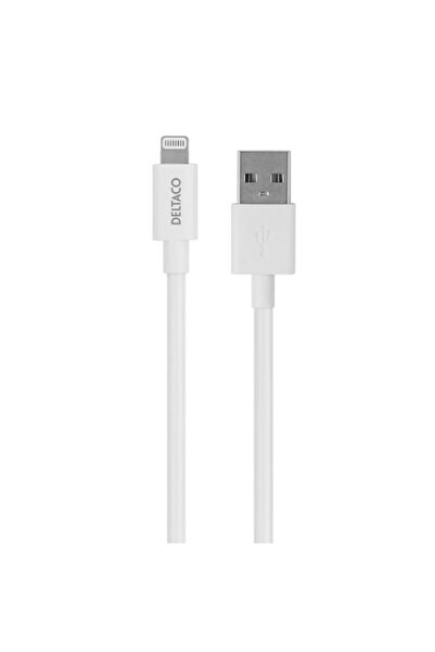 DELTACO Data and Charging Cable, USB to Lightning, MFI Certified, 2m, White