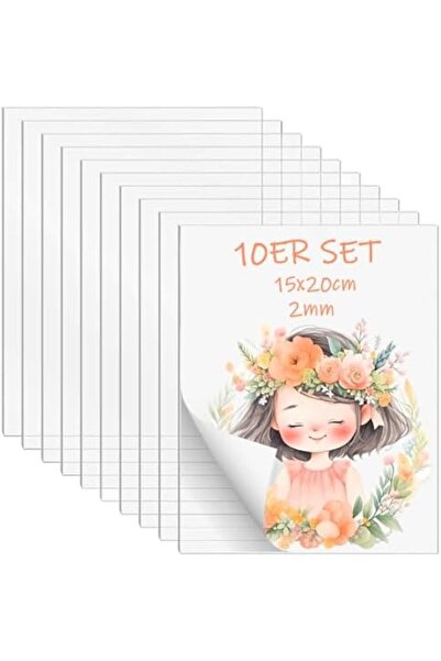 Slasa XUBX ١٠ قطع من ألواح الأكريليك الشفافة ١٥×٢٠ سم ٢ مم