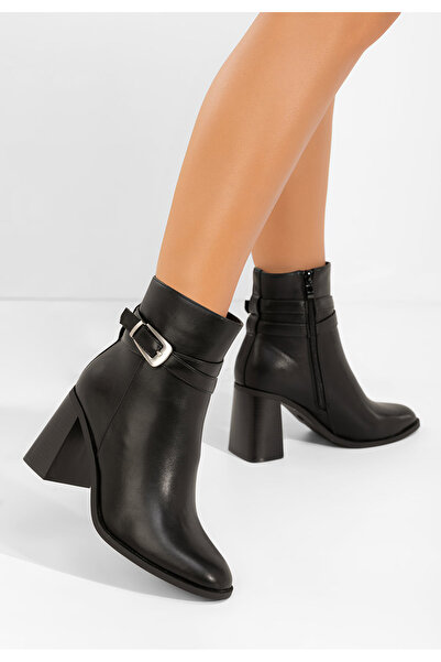 B T Shoes Μποτάκια με χοντρό τακούνι Reica μαύρα