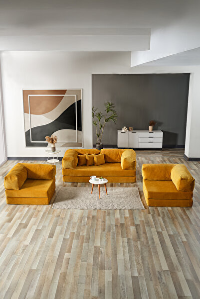 Evdemo Legom Avanos Aktivite Koltuğu Yatak Olabilen Çok Amaçlı Kanepe Koltuk Takımı Hardal