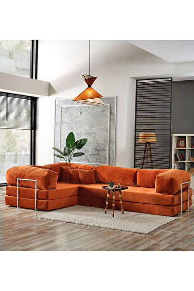 Evdemo Legom Lucas Aktivite Koltuğu Yatak Olabilen Çok Amaçlı Kanepe L Koltuk Kiremit