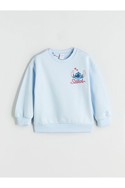 LC Waikiki LCW Kids Stitch Baskılı Kız Çocuk Sweatshirt ve Tayt 2'li